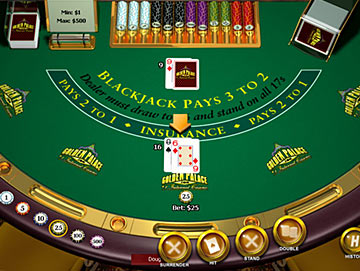 play blackjack surrender now at golden palace casino!